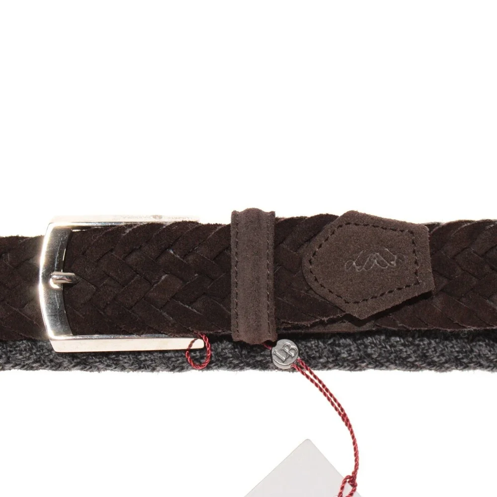Luciano Barbera NWT Lined Braided Belt Size 95 (~US 34) in Brown Suede Leather